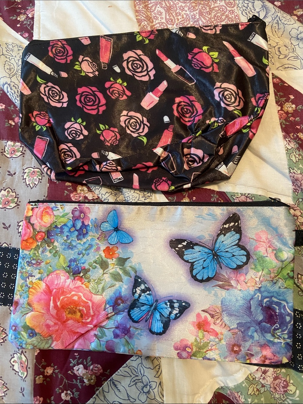 Floral & Butterfly Makeup Bags